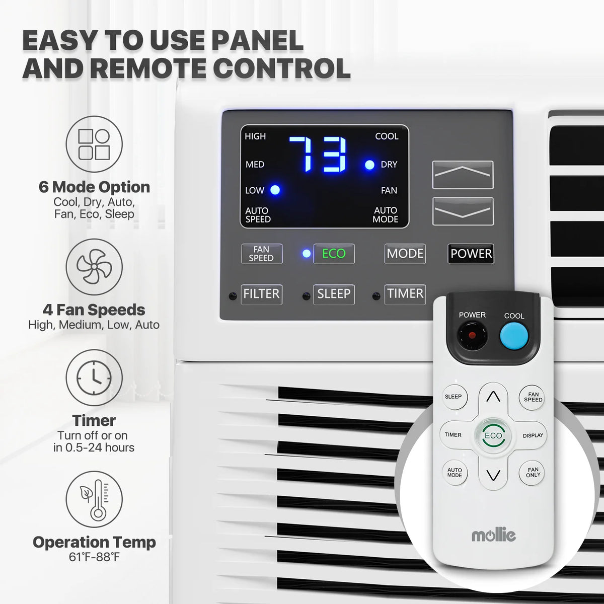 5,000 BTU Mechanical Window Air Conditioner with Multi-Speed Fan, White V581663