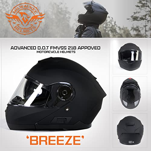 Flat Black Modular Motorcycle Helmet B7533
