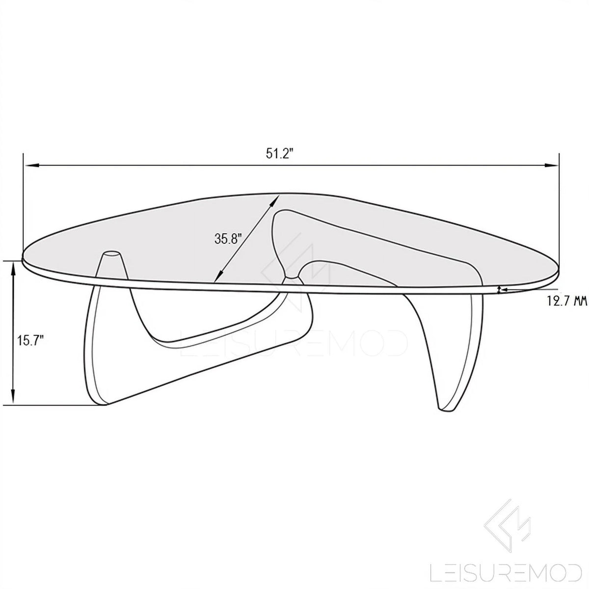 Modern Triangle Wooden Glass Top Coffee Table Y682344