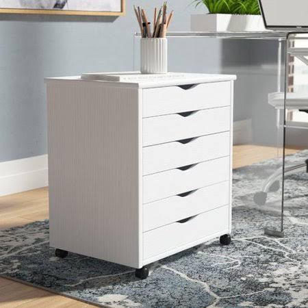 White 6 Drawer Rolling Storage Chest S1212