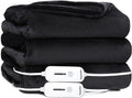 Black Reversible Flannel Electric Heated Throw I305