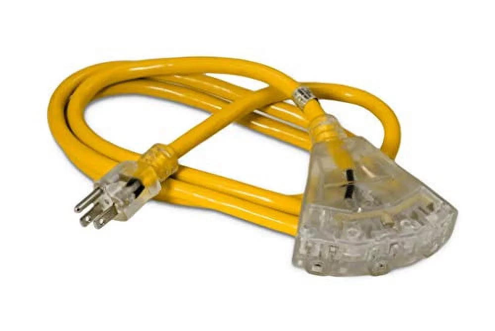 6-ft 12/3 Heavy Duty 3-Outlet Lighted SJTW Indoor/Outdoor Extension Cord U6450