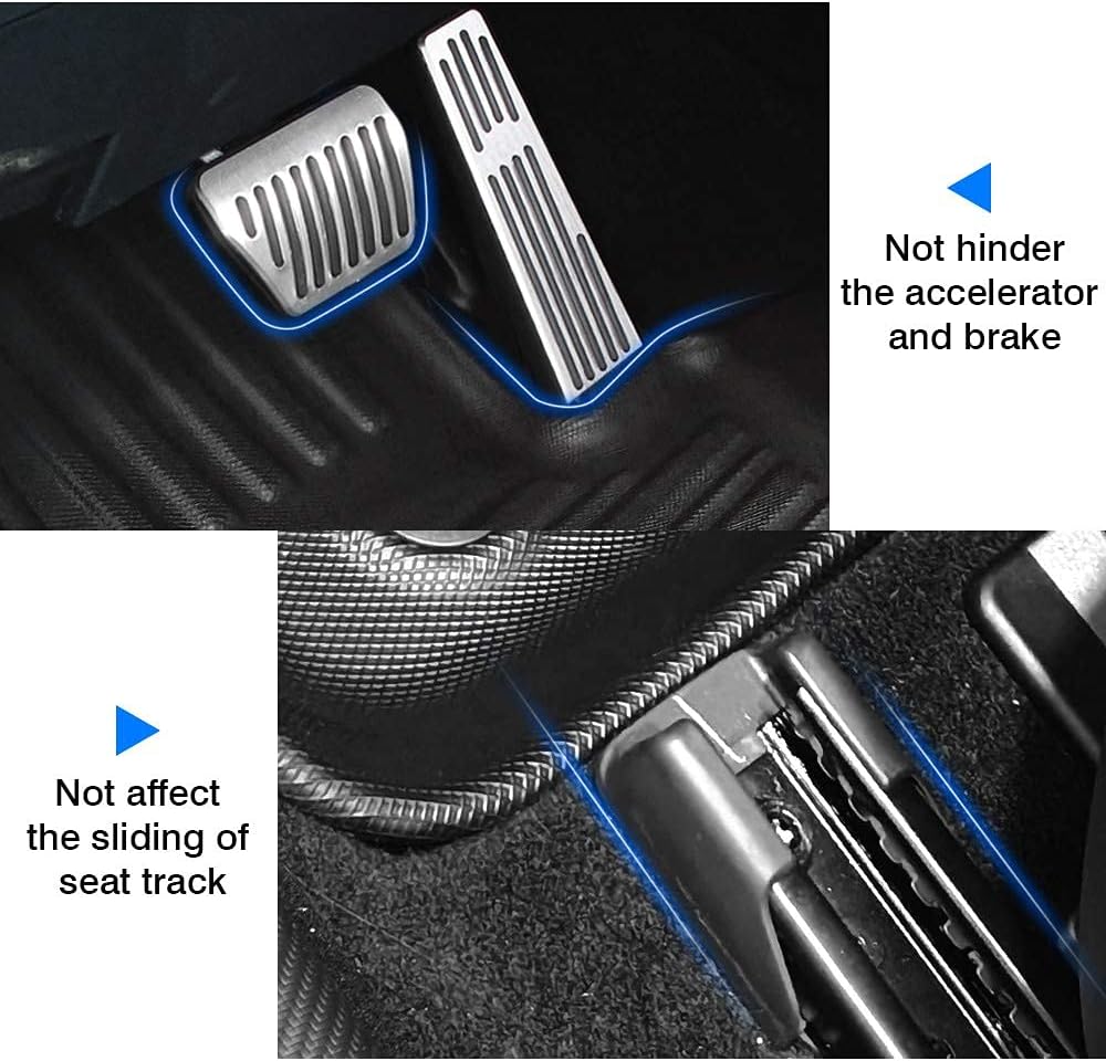 All Weather Car Floor Mats 1st & 2nd Row Black Non-slip Q61162