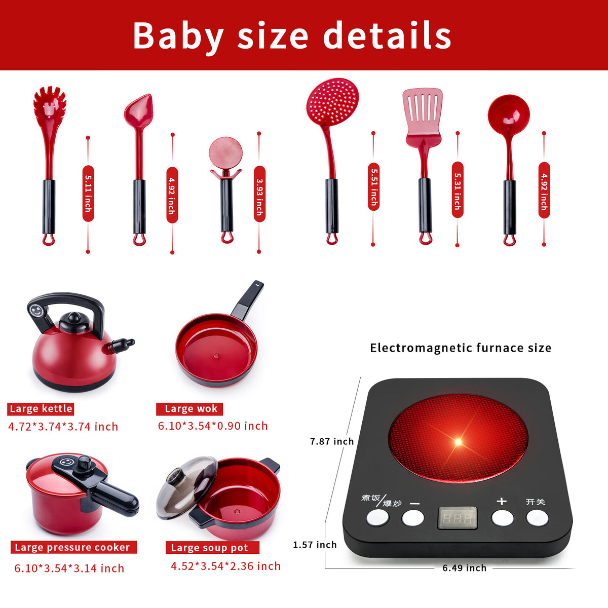 51 Pcs Kids Kitchen Playset Pots and Pans O936266