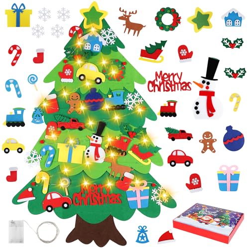 Felt Christmas Tree Set with 32pcs Ornaments J34585