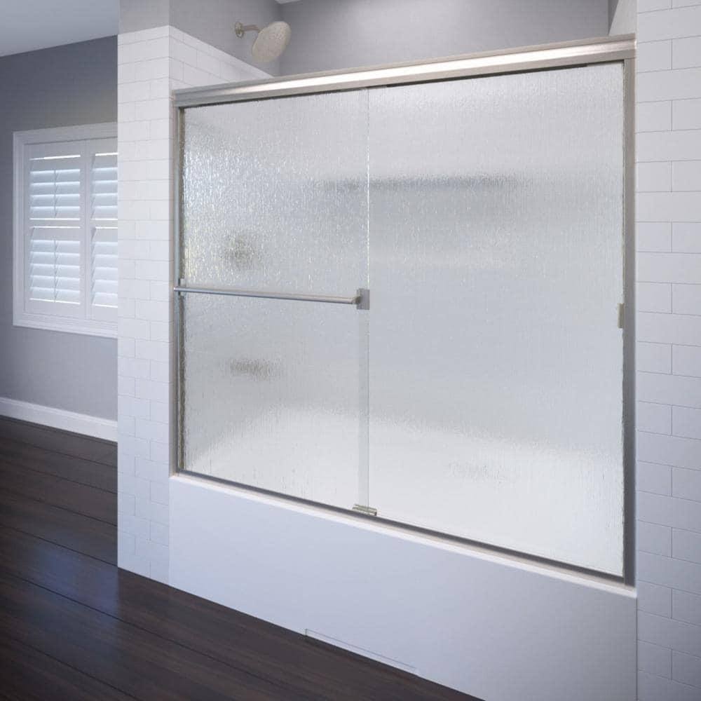 Semi-Framed Sliding Tub Door in Brushed Nickel U411889