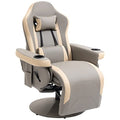 Manual Recliner Armchair PU Leather with Adjustable Leg Rest H283