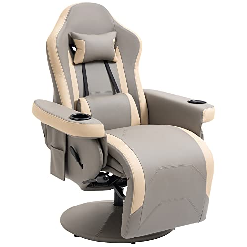 Manual Recliner Armchair PU Leather with Adjustable Leg Rest H283