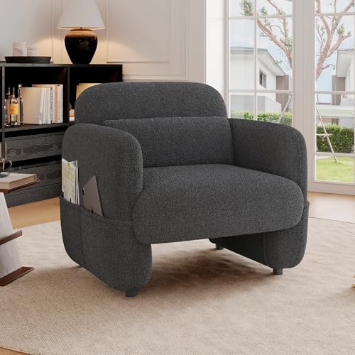 Oversized Sherpa Armchair with Waist Pillow D1651
