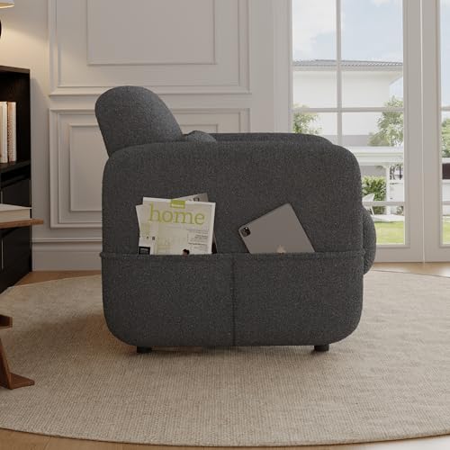 Oversized Sherpa Armchair with Waist Pillow D1651