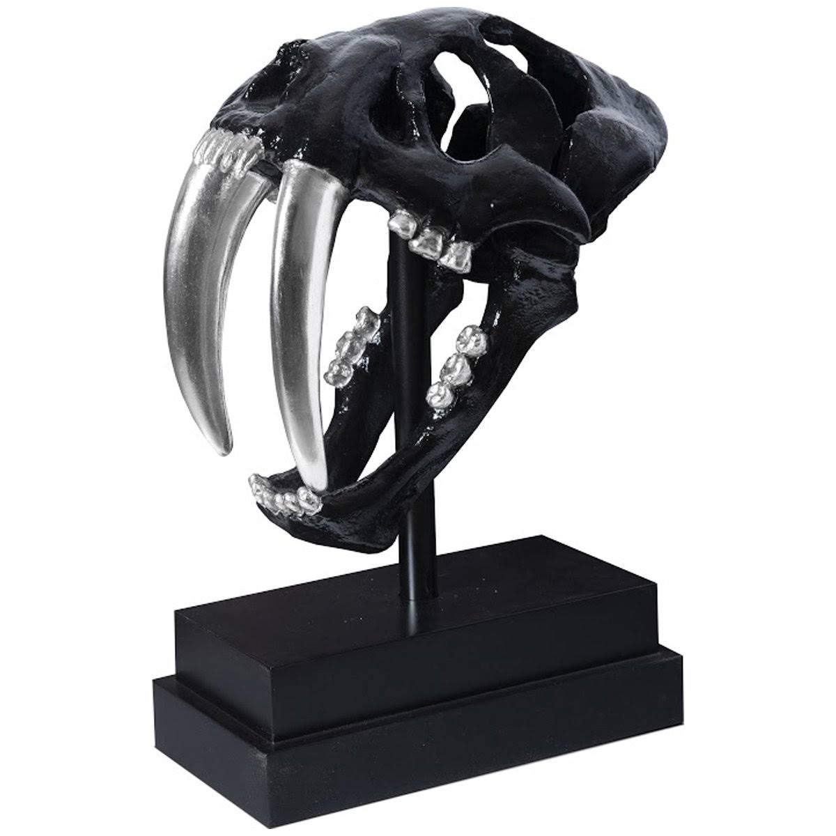 Black Saber Tooth Tiger Skull O600884