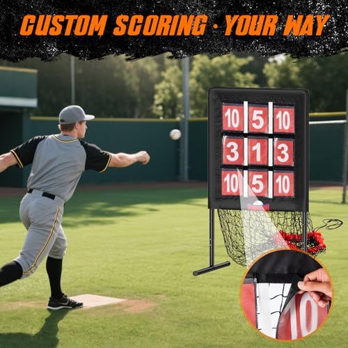 9 Hole Pitching Net with Strike Zone and Training Ball L8519