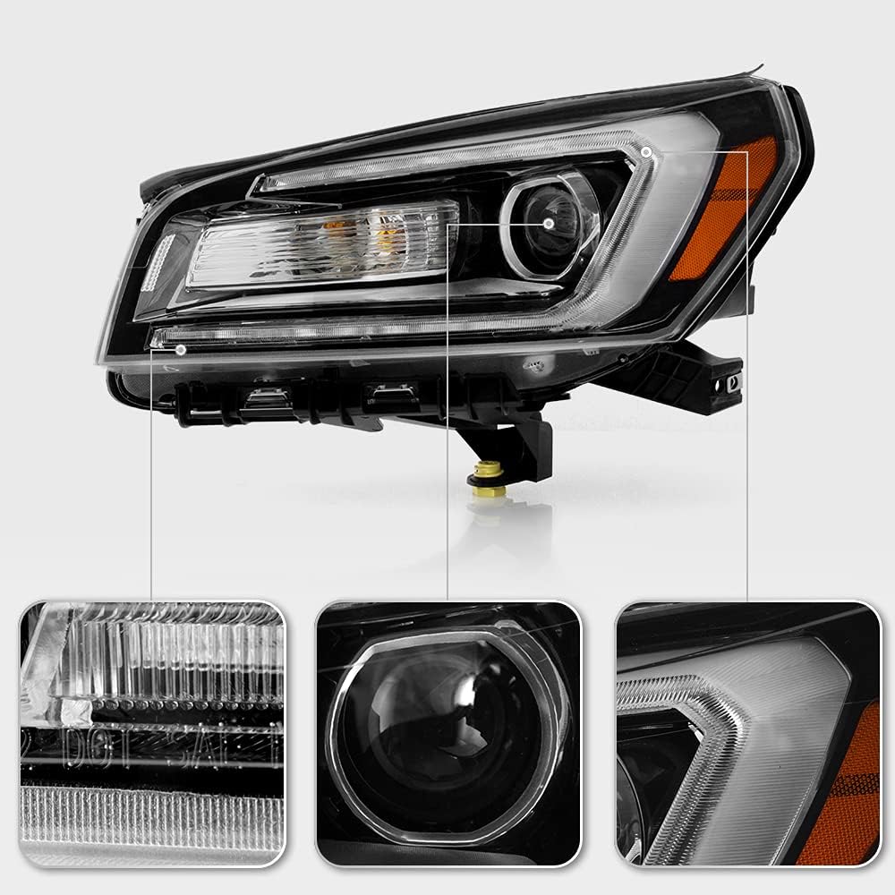 Black Halogen Headlight Lamp Left Driver Side V1148