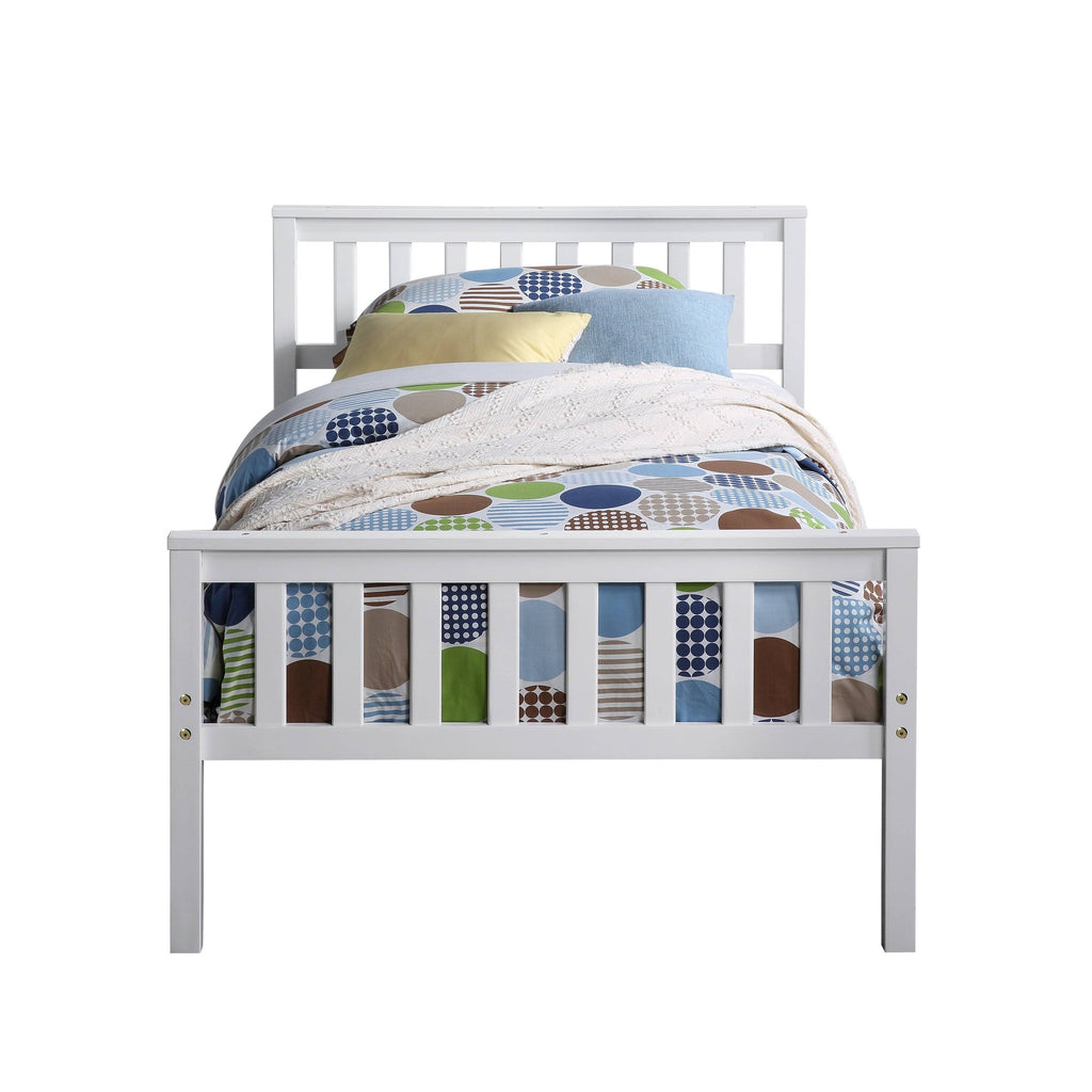 White Twin Bed with Trundle M577