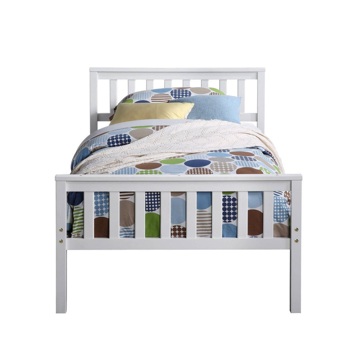 White Twin Bed with Trundle M577