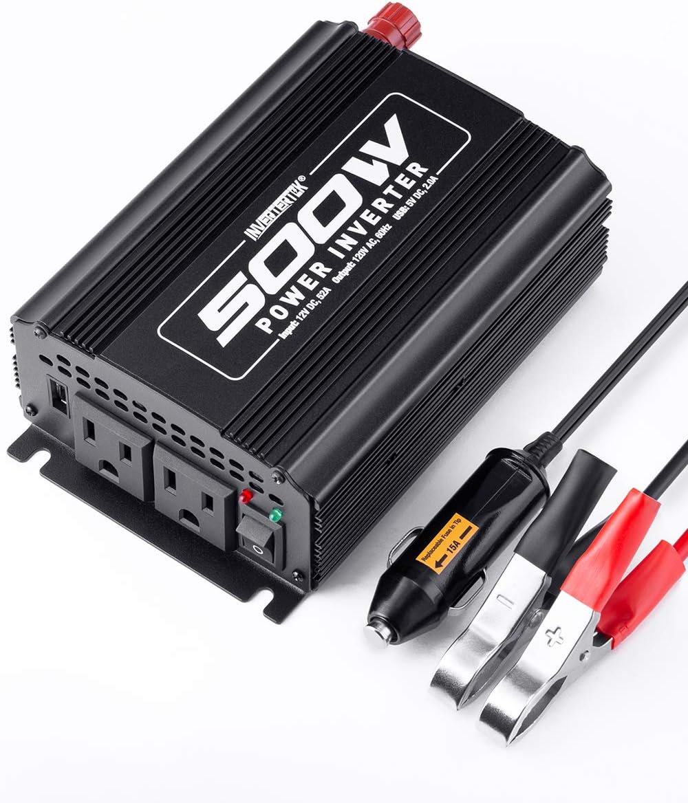500W Car Power Inverter DC 12V to AC 110V with USB Ports U9656