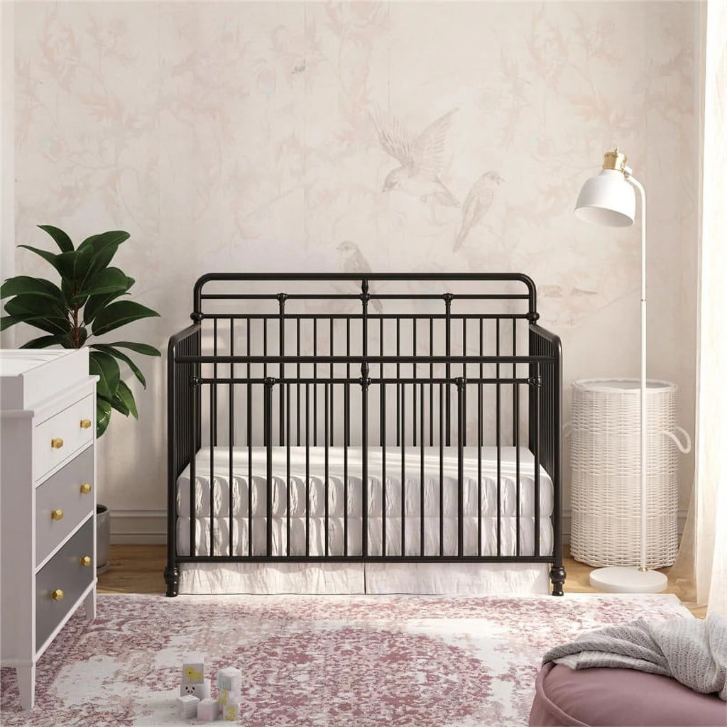 Black Metal 3 in 1 Convertible Crib F286