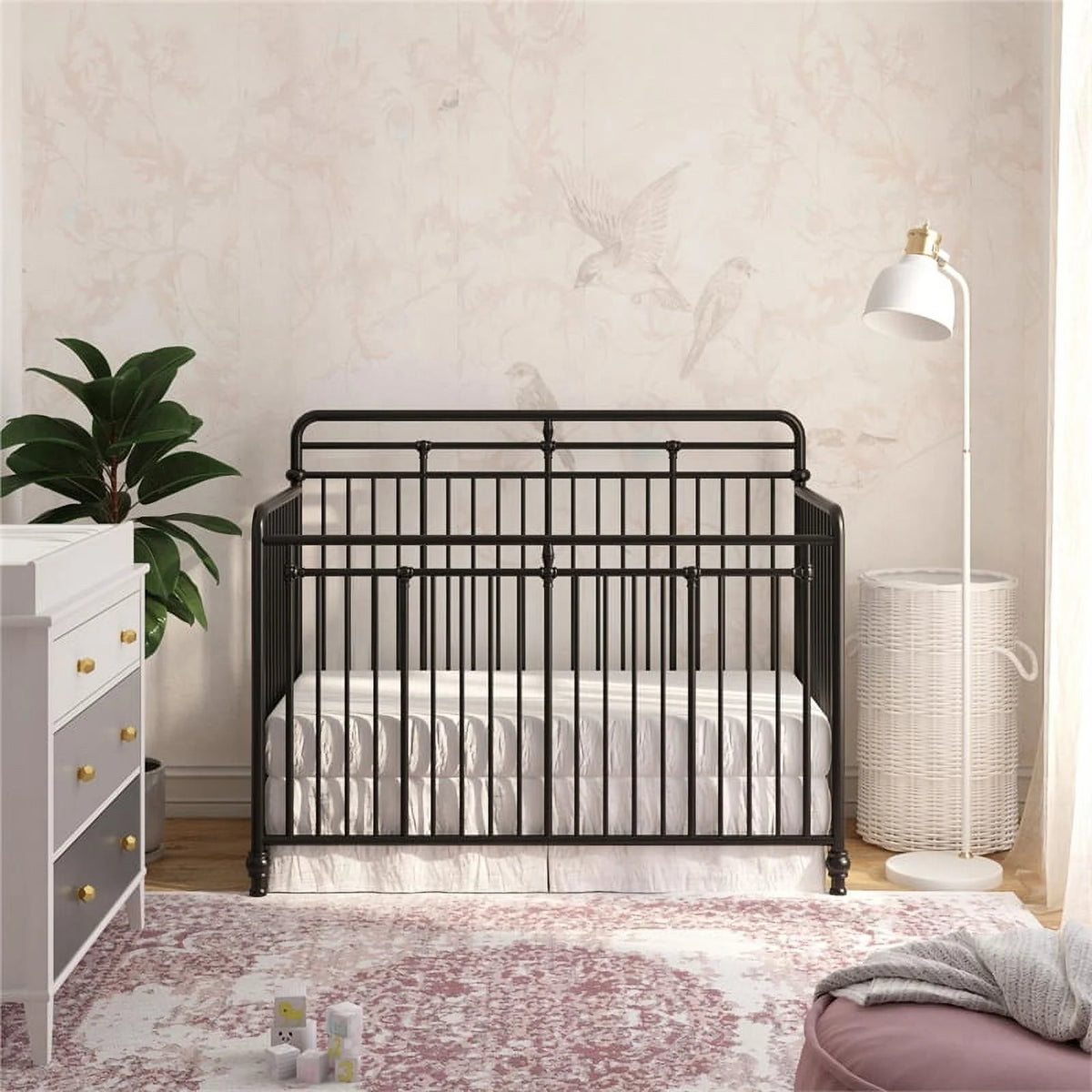 Black Metal 3 in 1 Convertible Crib F286