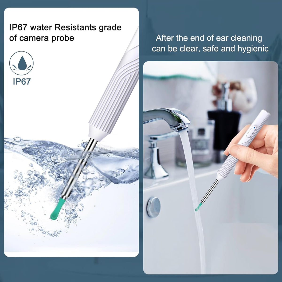 Ear Wax Removal Tool Camera with 8 Pcs Ear Set, 1080P HD Otoscope Camera and 6 LED Lights O619