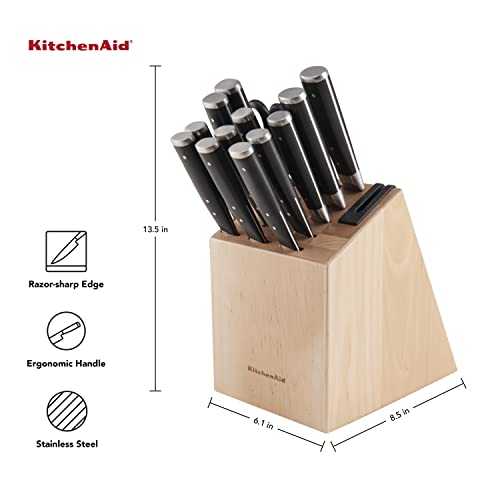 14-Piece High Carbon Stainless Steel Knife Block Set with Sharpener I3609