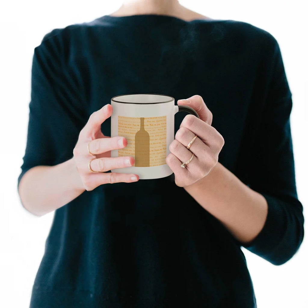 11oz Colored Rim and Handle Coffee Mug X79573