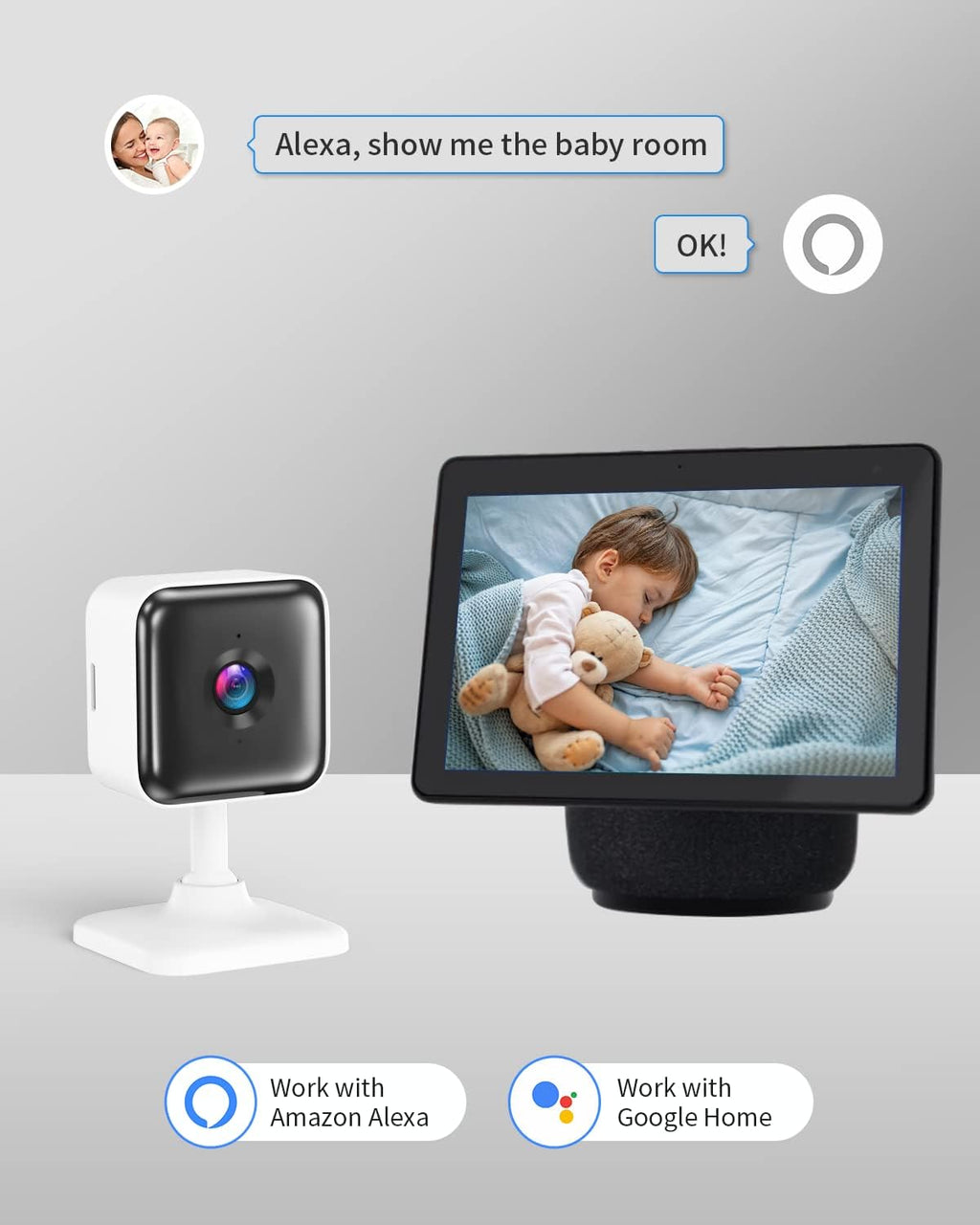 1080P Wi-Fi Security Camera with Night Vision, 2-Way Audio, Motion Detection, 2 Pack R887