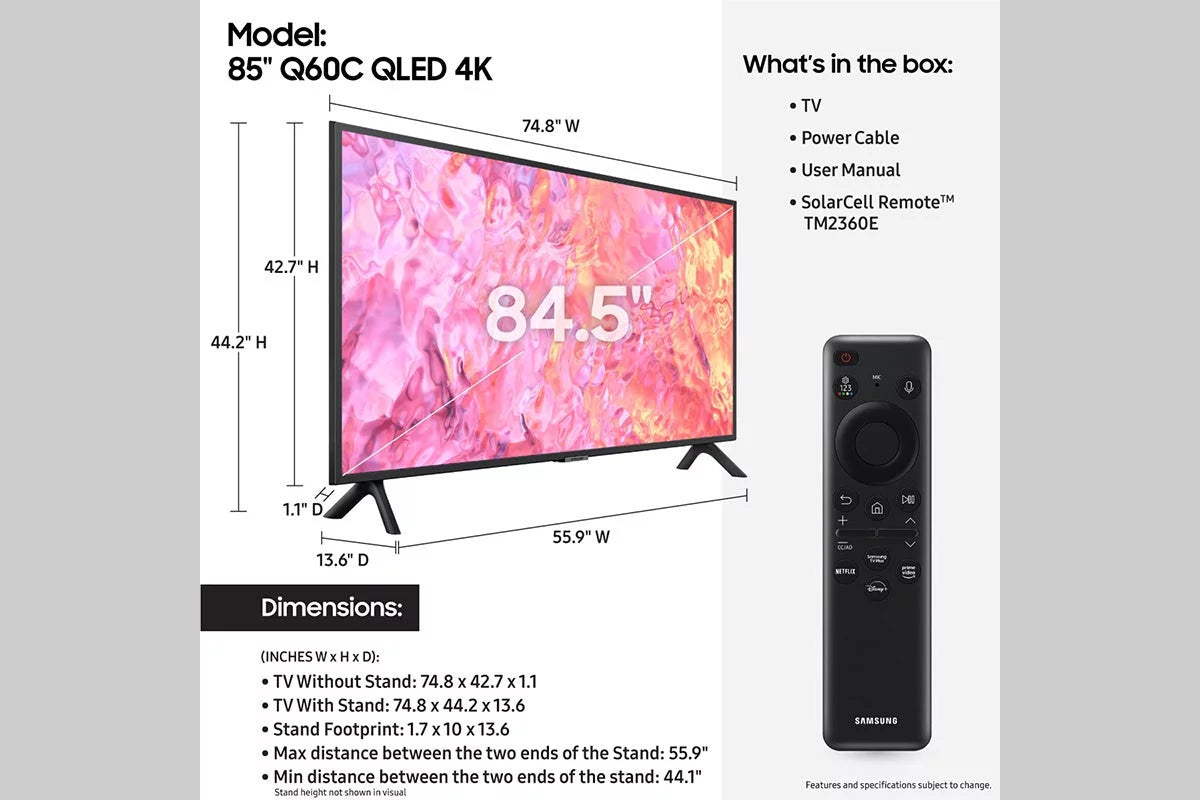 85 Class QLED 4K Smart TV O881336