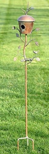 Large Copper Colored Birdhouse Garden Stakes T182