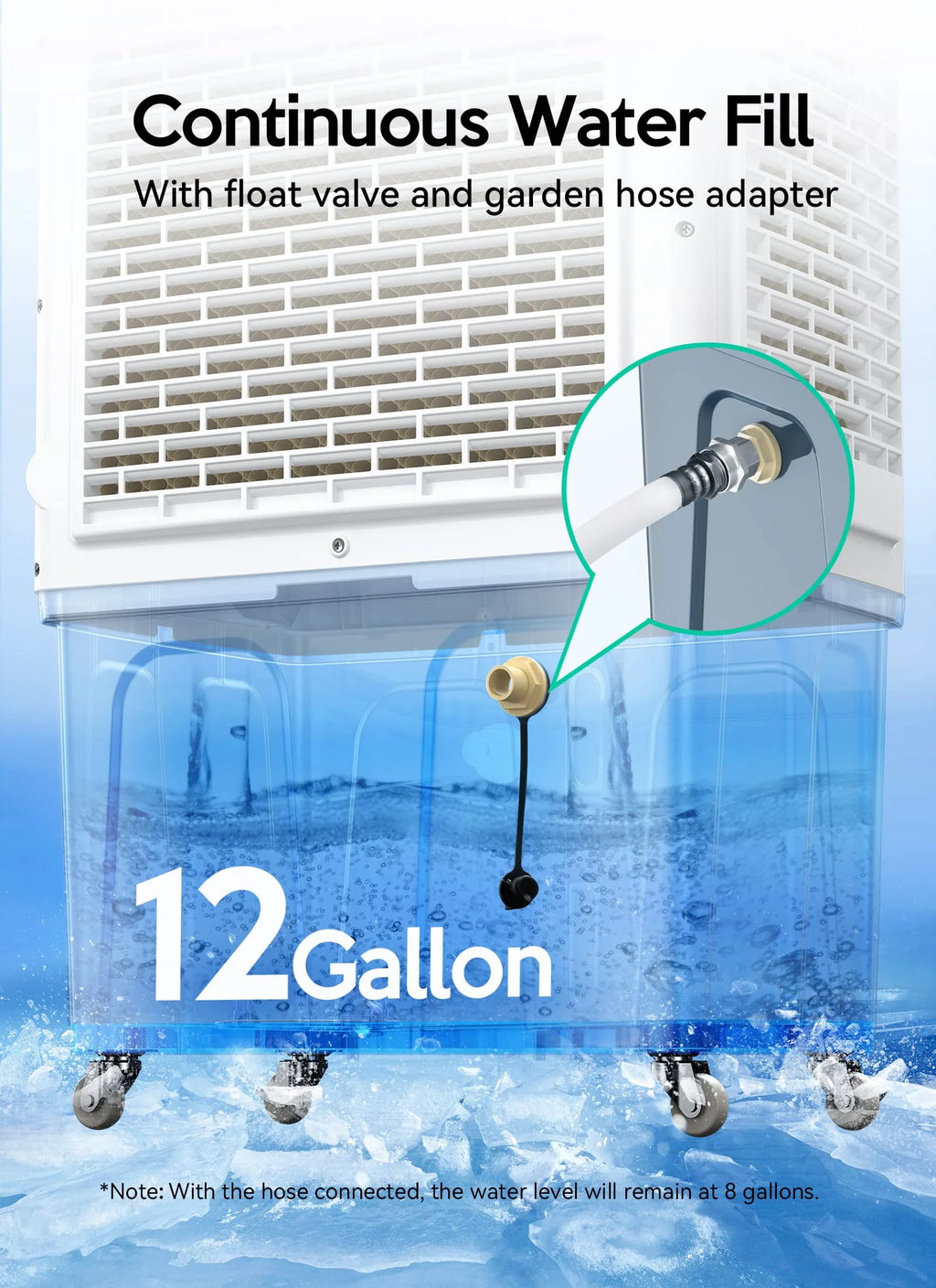 Evaporative Air Cooler, 2200CFM 9.2Gallon with Remote Control X818
