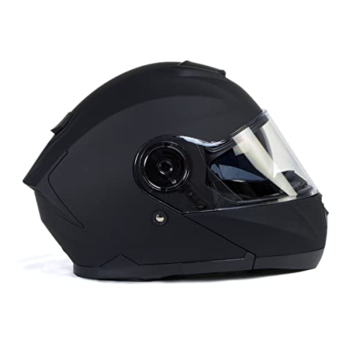 Flat Black Modular Motorcycle Helmet B7533