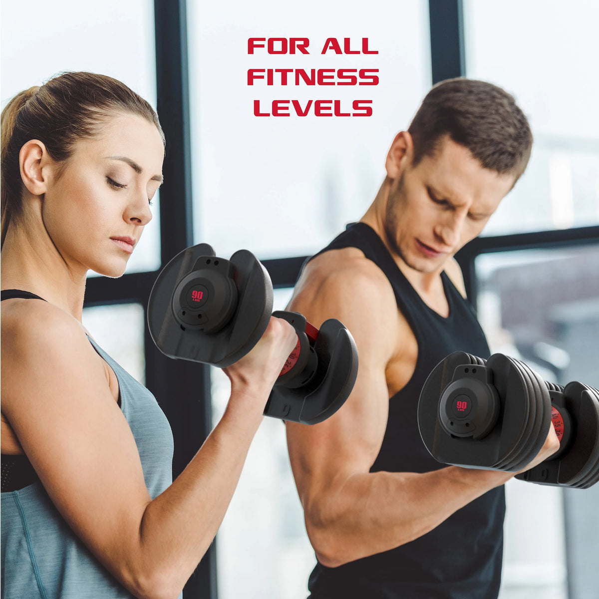 Adjustable Dumbbell 10-90 lbs Black Single A24473