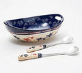 4-qt Floral Lace Basketweave Salad Bowl with Servers M16341
