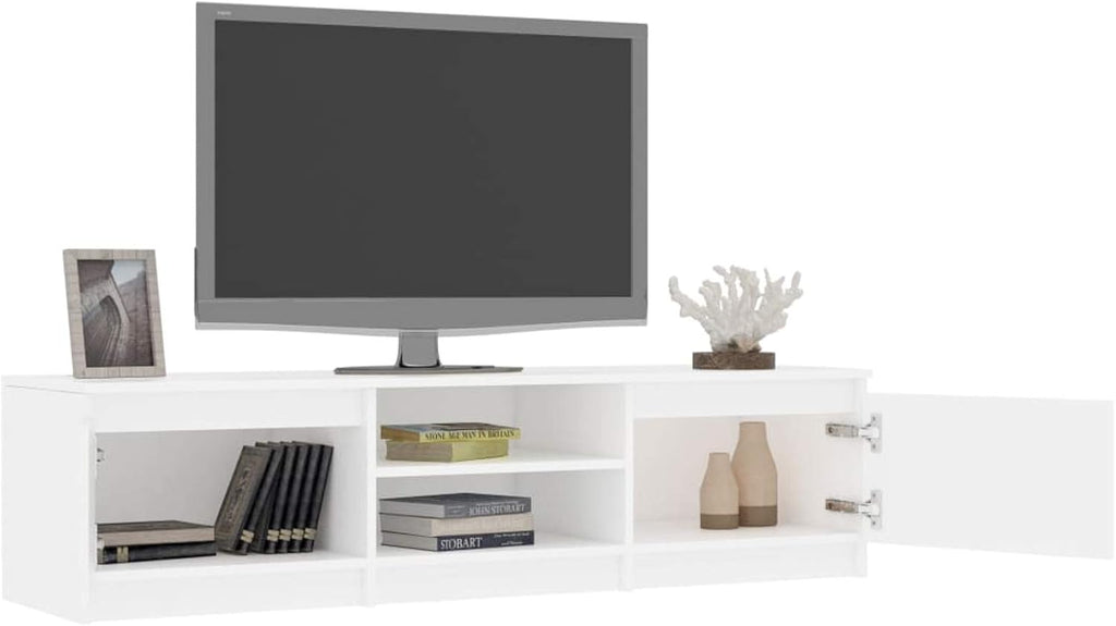 White TV Cabinet with 2 Drawers and 2 Open Compartments X153