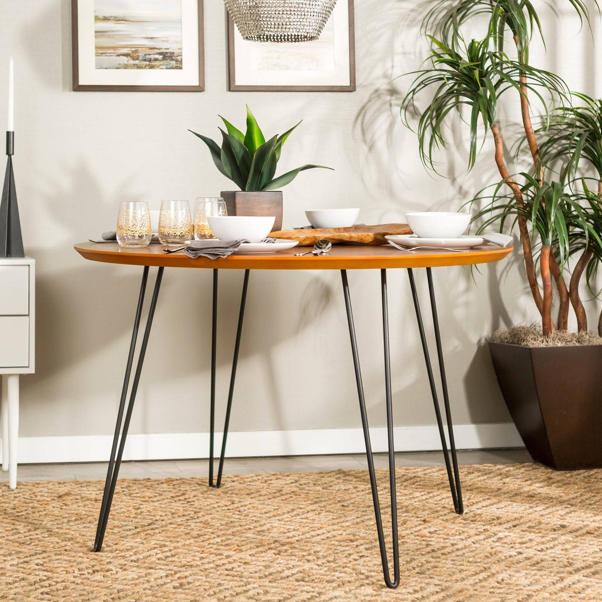 Walnut Round Dining Table C51534
