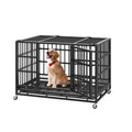 48 Inch Heavy Duty Dog Crate with Lockable Wheels H490329