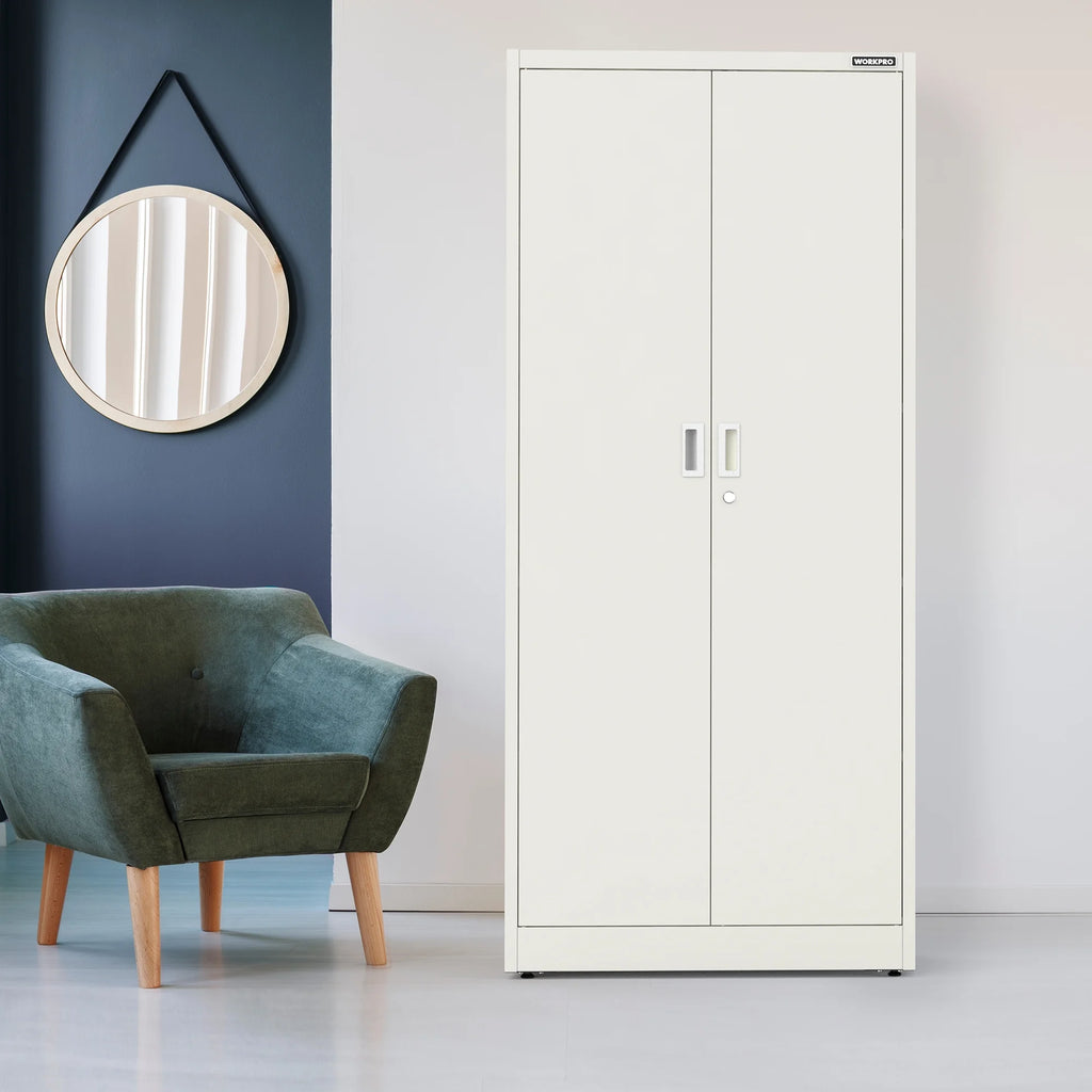 Metal Garage Storage Cabinet White X4284