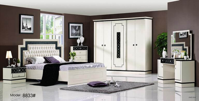 Luxury Bed Nightstand Wardrobe Dresser D3345