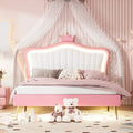 Queen Size Upholstered Bed Frame with LED Lights Q7507