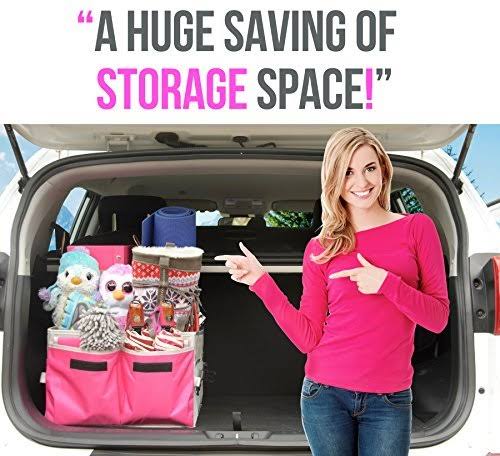 Car Trunk Organizer, Foldable Storage Cargo Box with Nonslip Waterproof Bottom B10906
