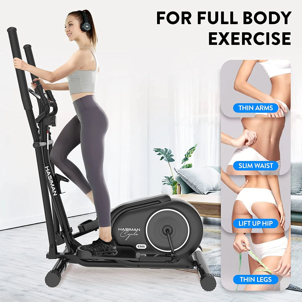 Magnetic Elliptical Exercise Machine with Pulse Rate Grips S8454