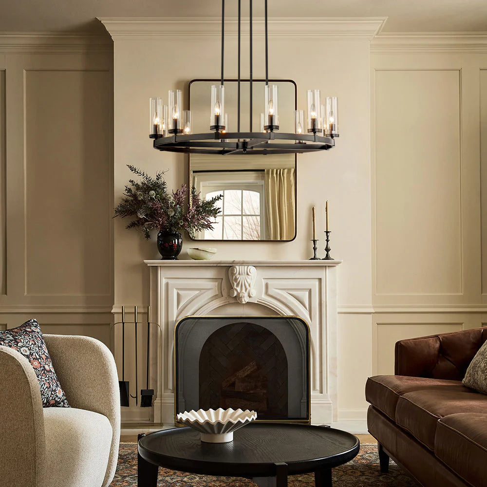 12-Light Dimmable Industrial Chandelier J2104