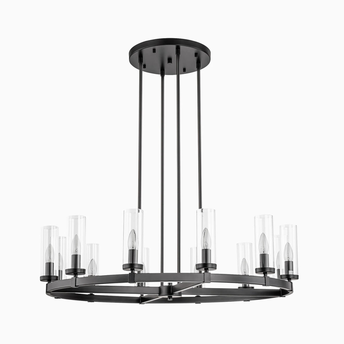 12-Light Dimmable Industrial Chandelier J2104