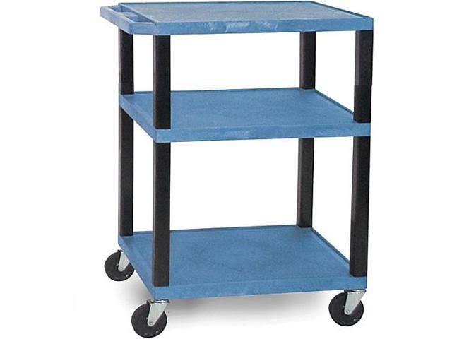 AV Cart 3 Shelves Black Legs Blue R7447