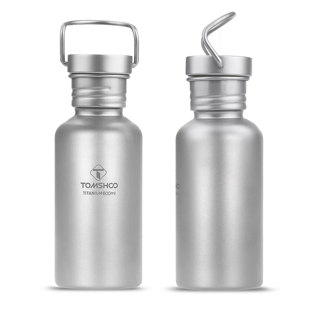 600ml Full Titanium Water Bottle with Extra Lid Ultralight E618