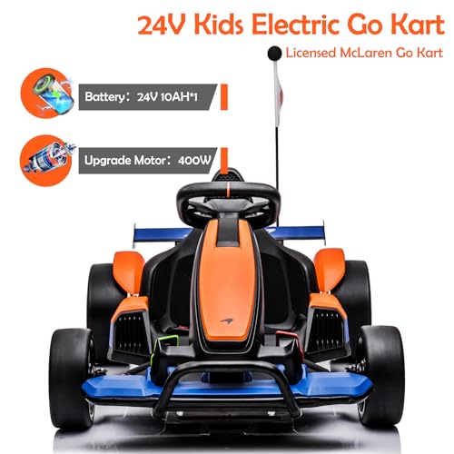 24V Electric Go Kart with 400W Motor, 2 Speeds, Drift/Sport Mode O7663