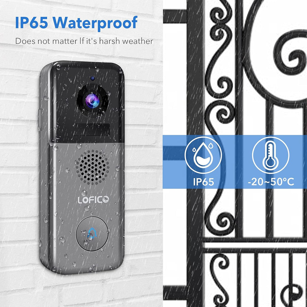 2K WiFi Wireless Rechargeable Battery Powered Video Doorbell Camera with Chime D470