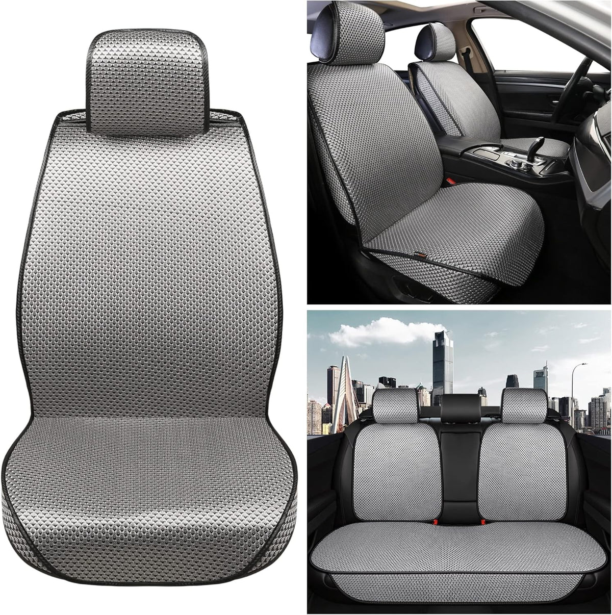 Beige Full Set Car Seat Cover J51746