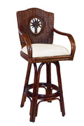 Indoor Swivel Rattan & Wicker Barstool W220250