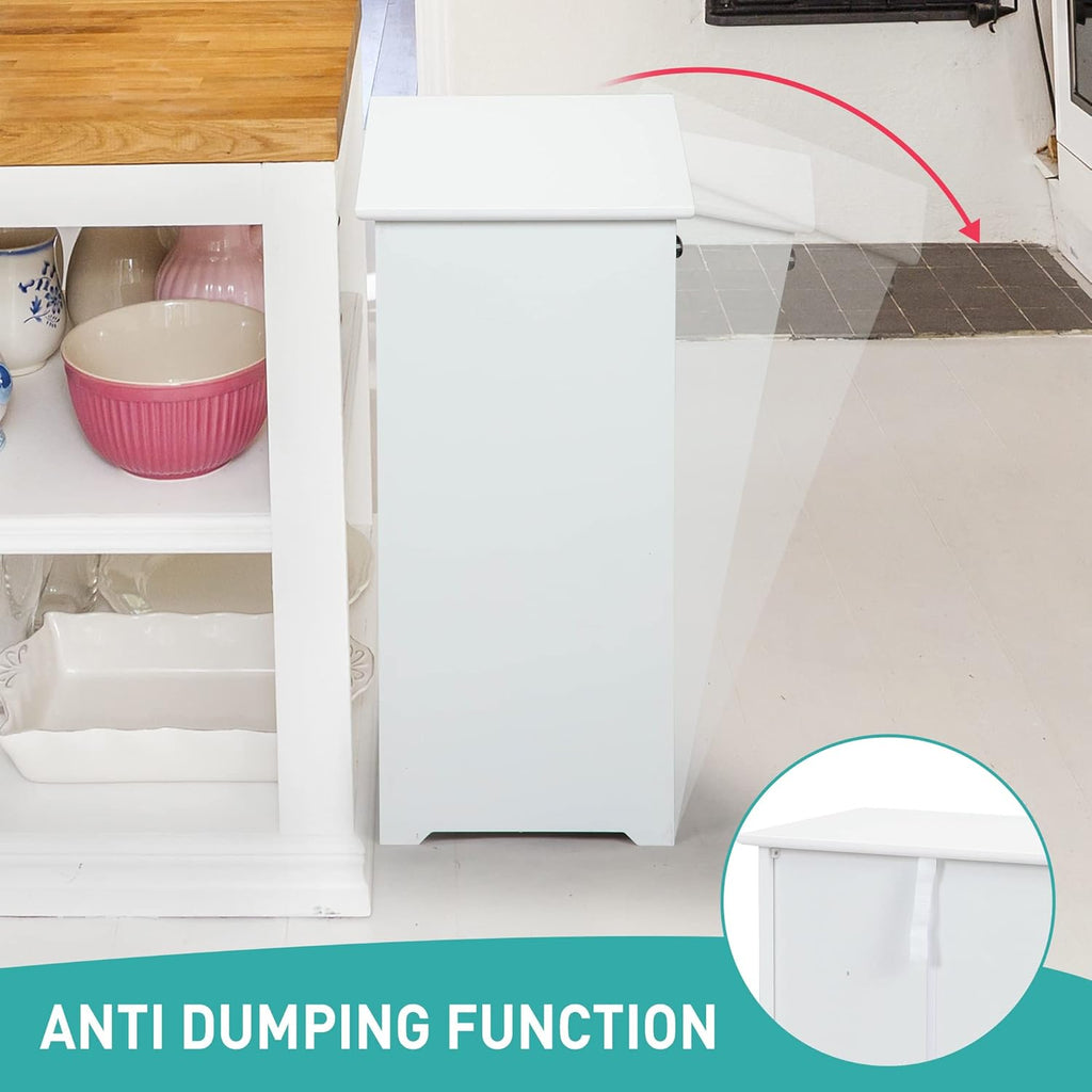 White Tilt Out Trash Cabinet P15513