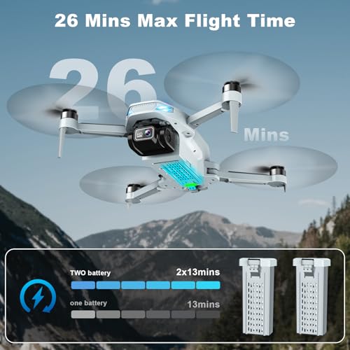 2K HD FPV Drone with Camera, Brushless Motor, 2 Batteries, Foldable N729819